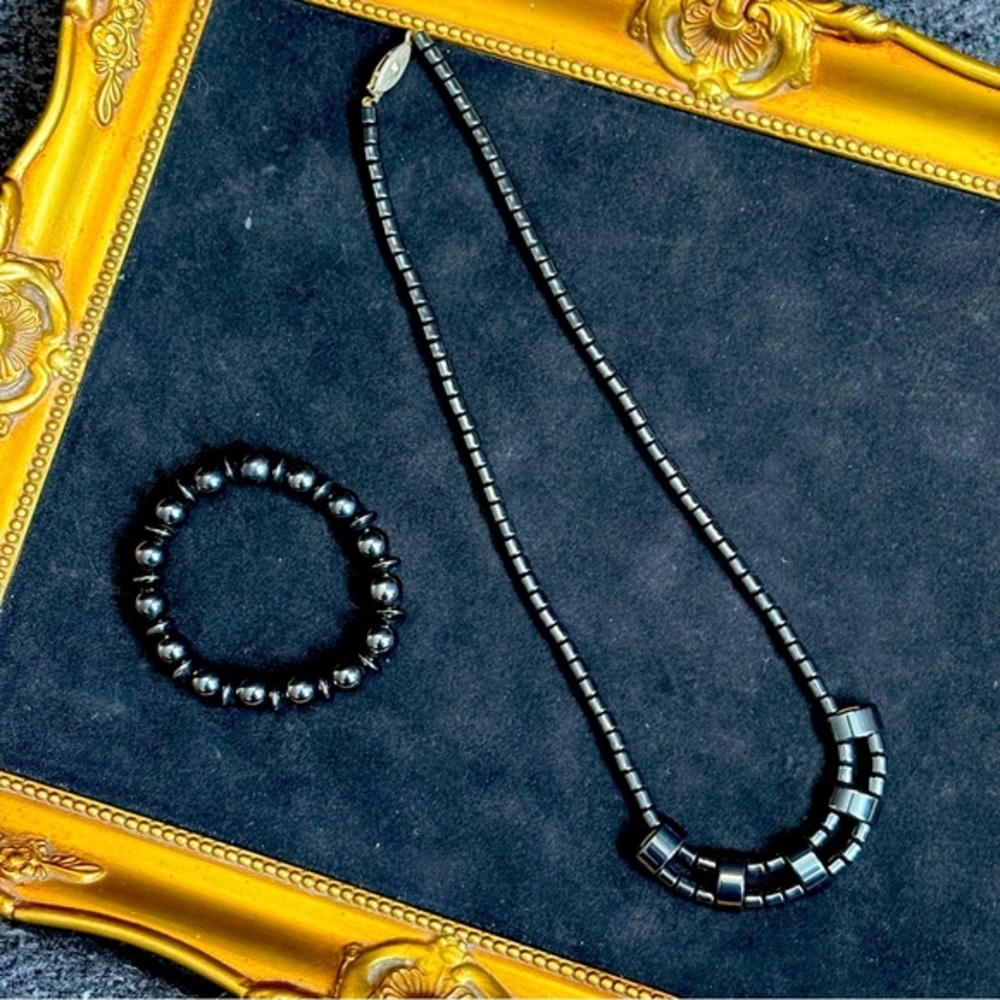 Vintage Hematite Bracelet & Necklace